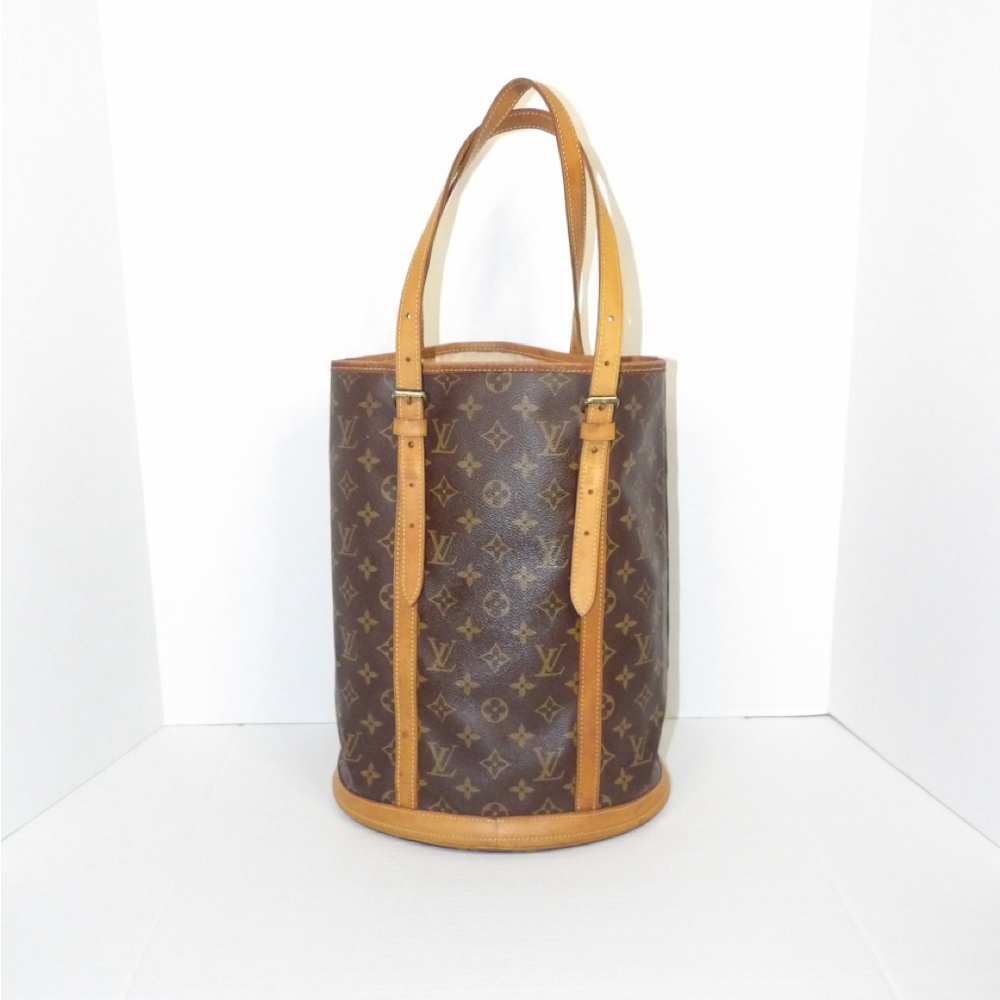 Louis Vuitton Brown and Tan Monogram Bucket Tote